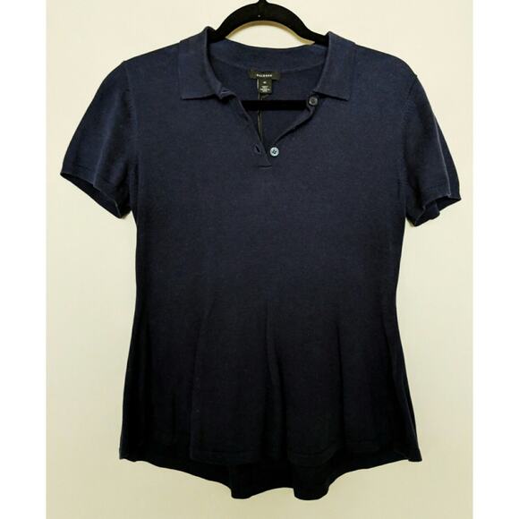 Halogen (Nordstrom) Peplum Polo Sweater Navy M New - Picture 2 of 8